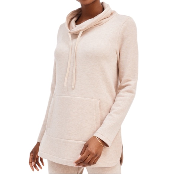 NWT Talbots Haven Well Within Fleece Cowl Neck Tunic size M in Oatmeal - Picture 1 of 6